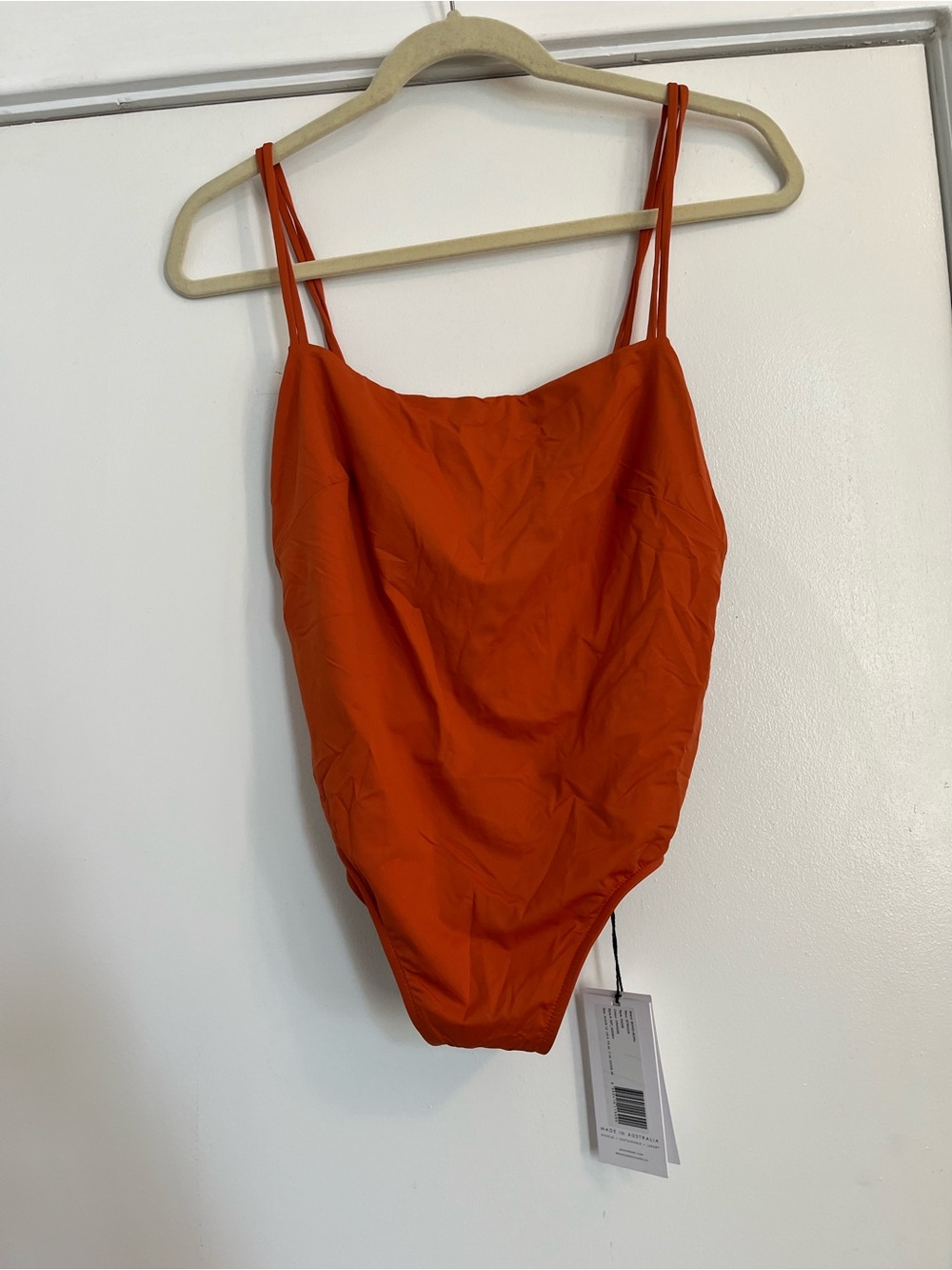 BONDI BORN Orange One-Piece Swimsuit strappy women’s size 8